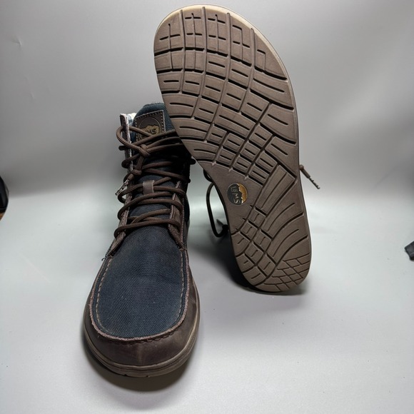 Lems Boulder Boot Shoes Mens Size 12 Brown Navy Stout Minimalist Barefoot Casual - Picture 7 of 8